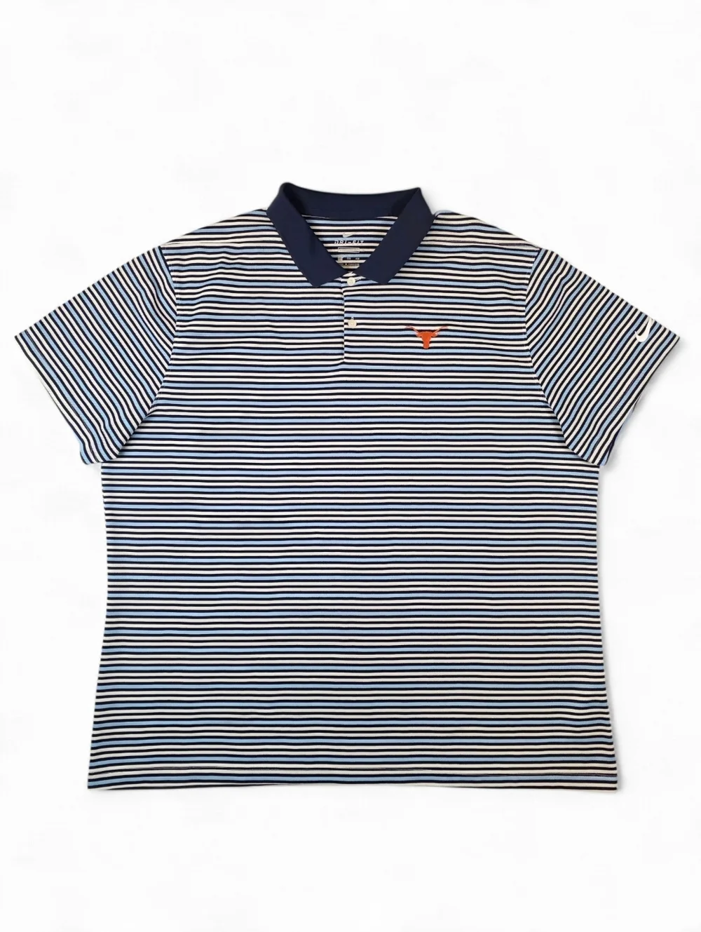 Nike Dri-FIT Texas Longhorns Golf Polo Shirt Striped Men XXL Performance